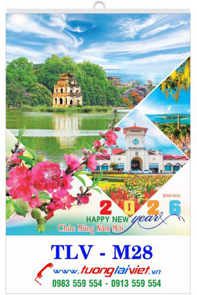 In Lịch treo tường 5 tờ Phong Cảnh