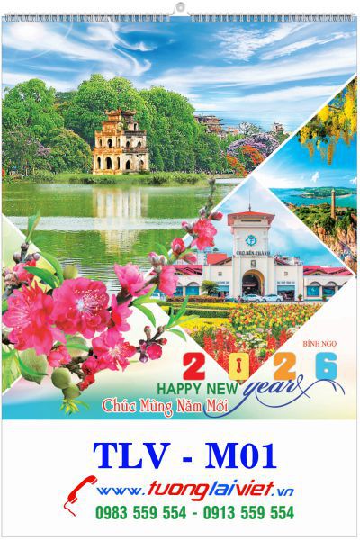 In Lịch treo tường 7 tờ Cảnh Đẹp Việt Nam