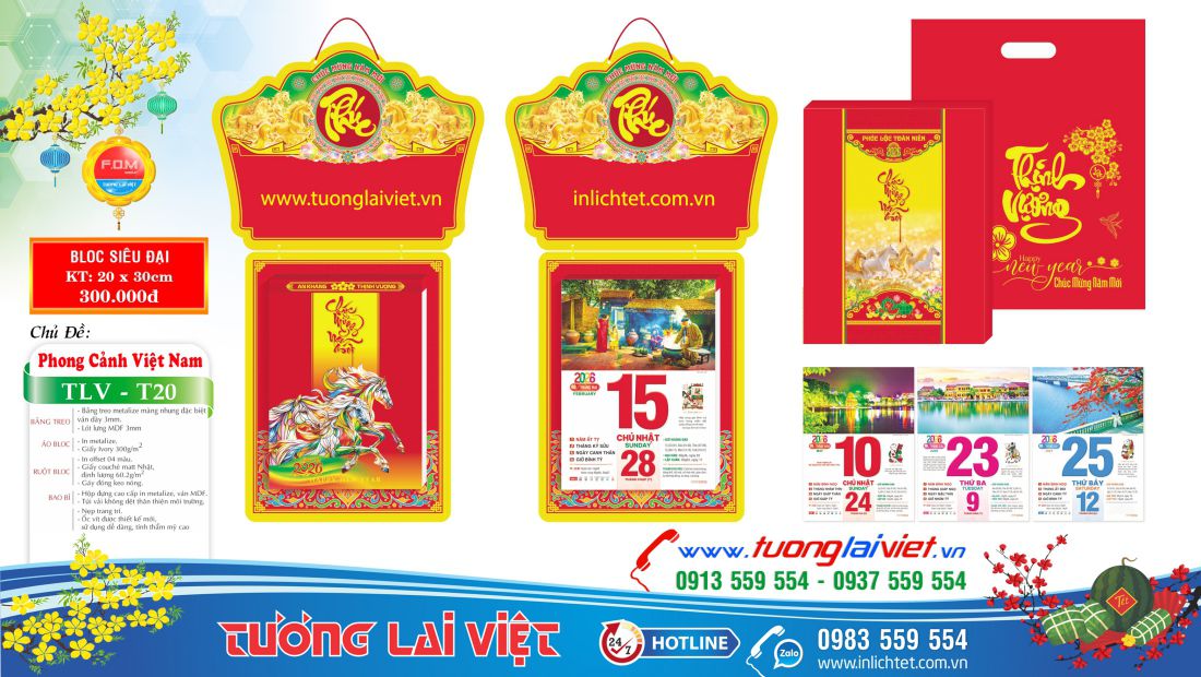 Mẫu Lịch bloc treo tường Phong Cảnh Việt Nam