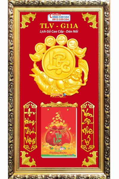 Mẫu Lịch gỗ treo tường Lộc Di Lặc