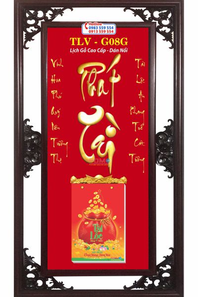 Mẫu Lịch gỗ treo tường Phát Tài