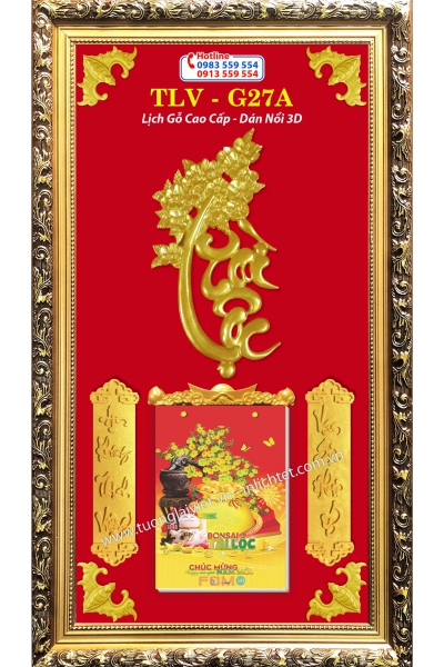 Mẫu Lịch gỗ treo tường Tài Lộc
