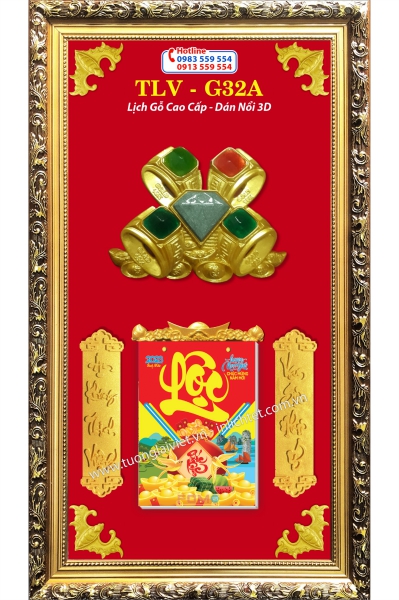 Mẫu Lịch gỗ treo tường Vàng Bạc Đá Quý