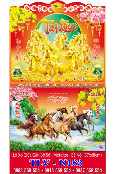 Mẫu Lịch treo tường 13 tờ Xuân Tài Lộc