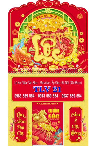 Mẫu Lịch treo tường 365 ngày Chữ Lộc