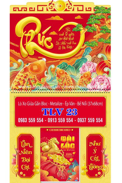 Mẫu Lịch treo tường 365 ngày Chữ Phúc