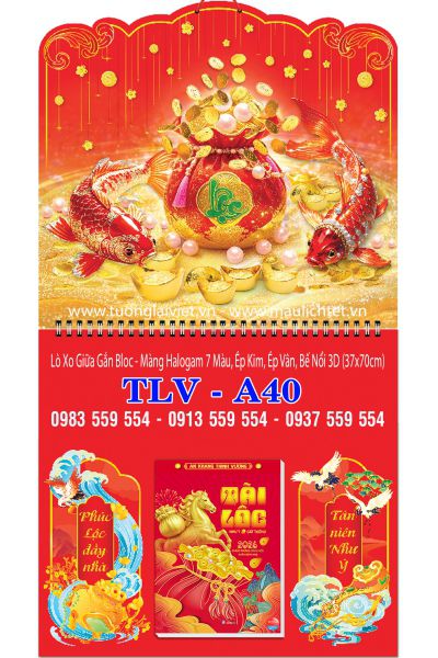 Mẫu Lịch treo tường 365 ngày Khởi Lộc Khai Xuân