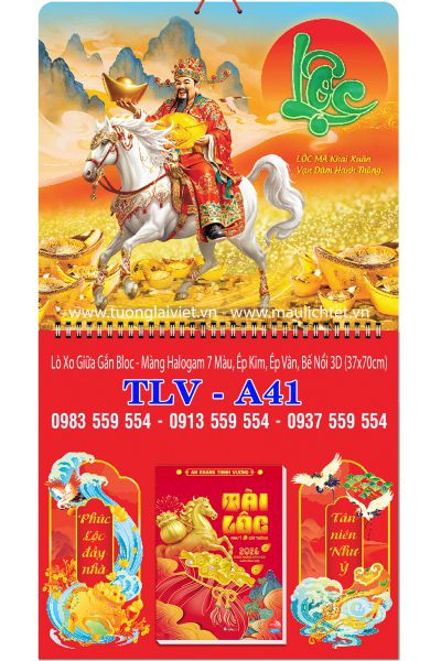 Mẫu Lịch treo tường 365 ngày Lộc Xuân